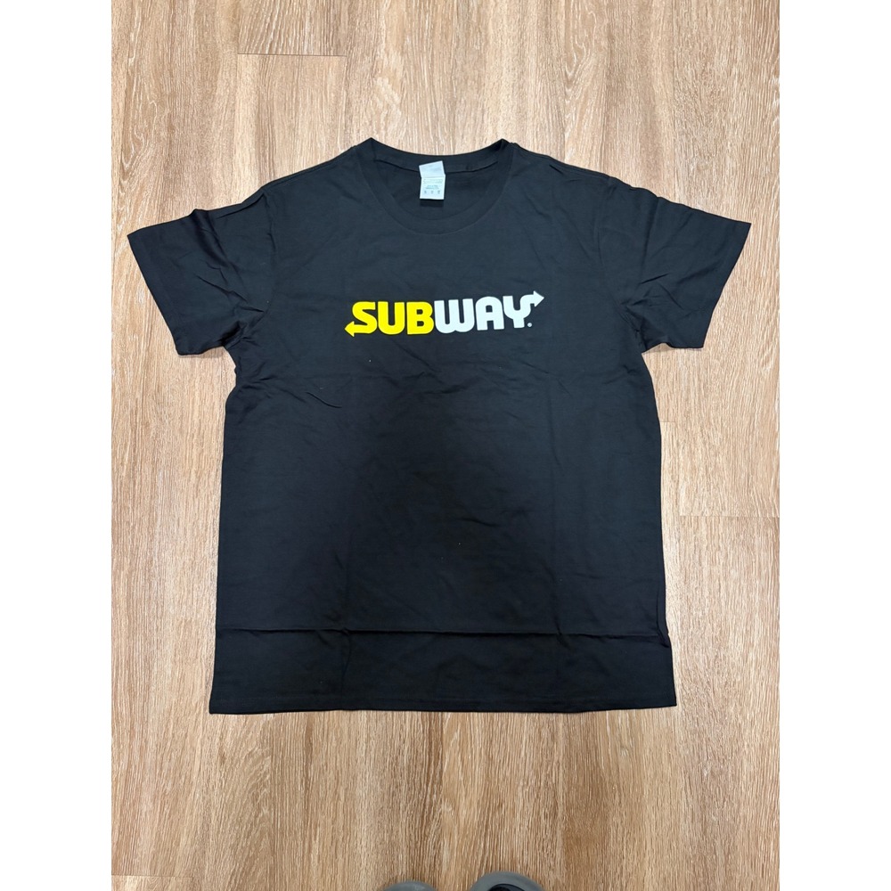 Subway Restaurant Employee Uniform Graphic T-Shirt‎ Mens XL Black Short Sleeve